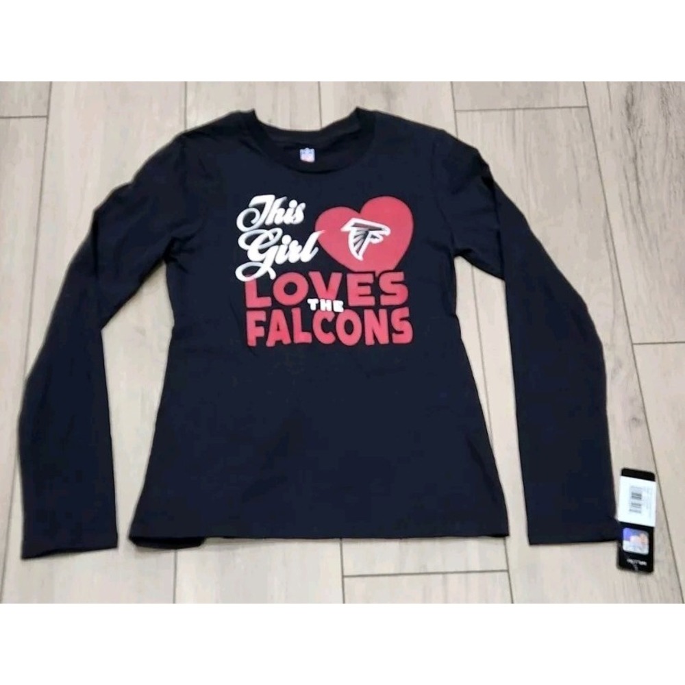 NFL Atlanta Falcons "this girl loves the Falcons" long sleeve shirt Black Medium